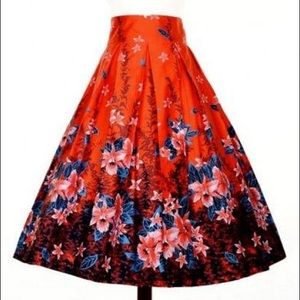 Red tiki print skirt (kinky box)